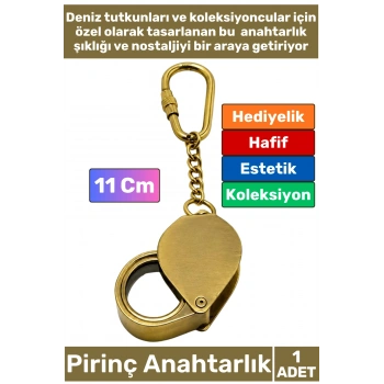 #Anahtarlık Özel Üretim Denizci Temalı Marin Sevgili Babalar Öğretmenler Günü Dekoratif Hediyelik Koleksiyon Estetik Antika Görünümlü Pirinç Katlanabilir Büyüteç Tasarımlı Anahtarlık 11 Cm