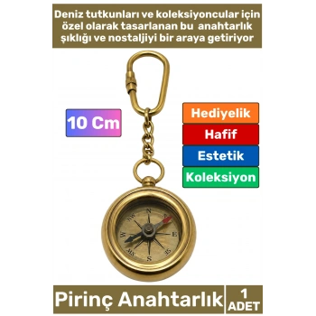 #Anahtarlık Özel Üretim Denizci Temalı Marin Sevgili Babalar Öğretmenler Günü Dekoratif Hediyelik Koleksiyon Estetik Antika Görünümlü Pirinç Pusula Tasarımlı Anahtarlık 10 Cm