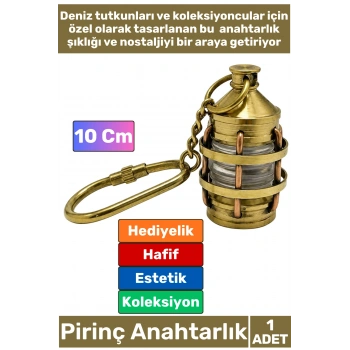 #Anahtarlık Özel Üretim Denizci Temalı Marin Sevgili Babalar Öğretmenler Günü Dekoratif Hediyelik Koleksiyon Estetik Antika Görünümlü Pirinç Gemi Feneri Tasarımlı Anahtarlık 10 Cm