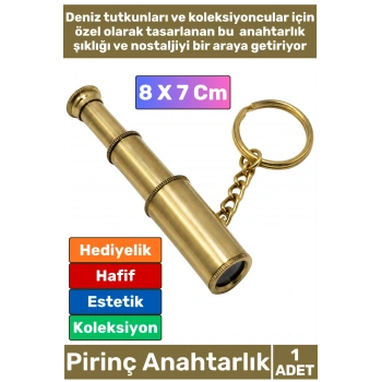#Anahtarlık Özel Üretim Denizci Temalı Marin Sevgili Babalar Öğretmenler Günü Dekoratif Hediyelik Koleksiyon Estetik Antika Görünümlü Çok Şık Pirinç Teleskop Tasarımlı Anahtarlık 8 X 7 Cm
