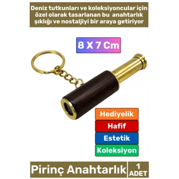 #Anahtarlık Özel Tasarım Denizci Temalı Marin Sevgili Babalar Öğretmenler Günü Dekoratif Hediyelik Koleksiyon Estetik Antika Görünümlü Çok Şık Pirinç Teleskop Tasarımlı Anahtarlık 8 X 7 Cm
