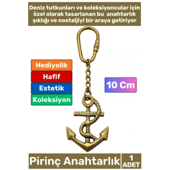 #Anahtarlık Pirinç Denizci Temalı Marin Sevgili Babalar Öğretmenler Günü Dekoratif Hediyelik Koleksiyon Estetik Antika Görünüm Çok Şık Pirinç Çapa Tasarımlı Anahtarlık 10 Cm
