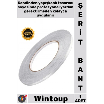 #Bant Dekoratif Yapışkanlı Su Geçirmez Derz Dolgu Karo 05 Cm X 50 Metre Gri Fayans Arası Şerit Bant