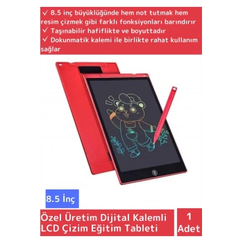 8.5 Inch LCD Dijital Kalemli  Uyumlu  Çocuk Not Resim Grafik Çizim Eğitim Tableti