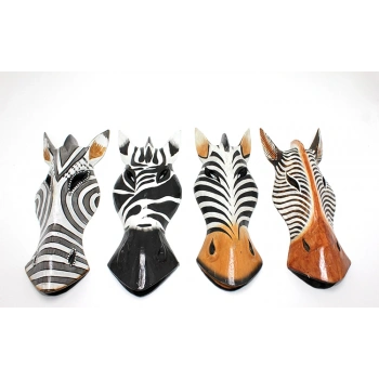 Ahşap Duvara Asmalı 30 cm Zebra Maske