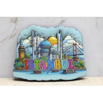 Ahşap İstanbul Temalı Magnet - Model 10
