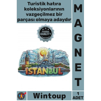 #Magnet Özel Şık Dekoratif Buzdolabı Hatırası Renkli Lazer Kesim Şehir Silüeti Ahşap İstanbul Temalı