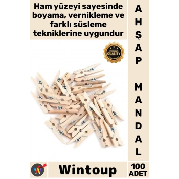 #Mandal Doğal Fotoğraf Askısı Hediyelik Süsleme Nikah Bebek Şekeri Ahşap Mini Ham Mandal 100 Adet