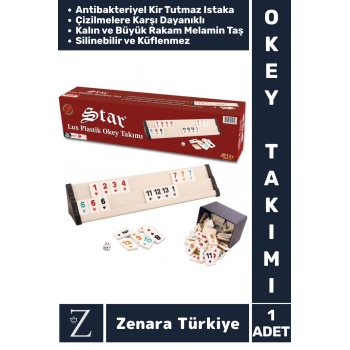 Aile Ev Arkadaş Kahve Cafe Kamp Piknik Oyun Dayanıklı Kir Tutmaz Sert Plastik 101 OKEY TAKIMI