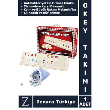 Aile Ev Arkadaş Kahve Cafe Piknik Oyun Dayanıklı Antibakteriyel Kir Tutmaz Plastik 101 OKEY TAKIMI