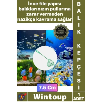 #AkvaryumKepçesi Profesyonel Kaliteli Dayanıklı İnce Fileli Akvarist Akvaryum Balık Kepçesi 7.5 Cm