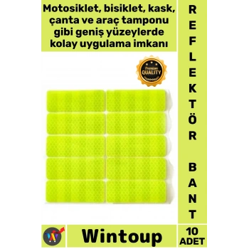 #Reflektör Motosiklet Bisiklet Kask Uyarı Güvenlik Altıgen Petek Dokulu 10 Adet Reflektör Sticker Seti