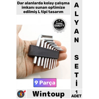 #AlyanAnahtar Profesyonel Dayanıklı Çelik Allen El Aletleri Takımı Şık Alyan Anahtar Seti 9 Parça