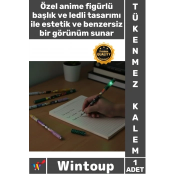 #Kalem Işıklı Figürlü LED Koleksiyonluk Hediye Ofis Okul Tasarım Anime Figür Ledli Tükenmez Kalem