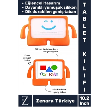 Apple Ipad 7. 8. 9. Nesil Uyumlu Geniş Taban Yumuşak Tutacaklı Silikon Çocuk Tablet Kılıfı 10.2 İnç