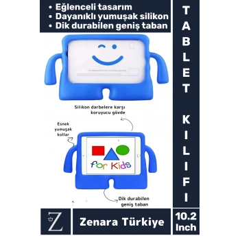 Apple Ipad 7. 8. 9. Nesil Uyumlu Geniş Taban Yumuşak Tutacaklı Silikon Çocuk Tablet Kılıfı 10.2 İnç