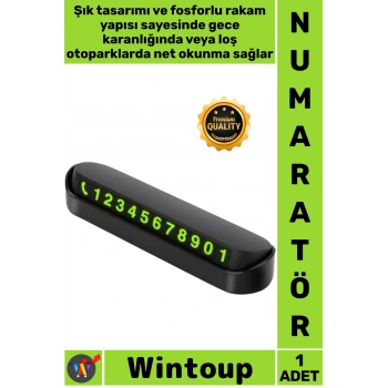 #Numaratör Mıknatıslı Magnetli Telefon Numarası Park Kartı Torpido Üstü Siyah Araç Aç-Kapa Fosforlu