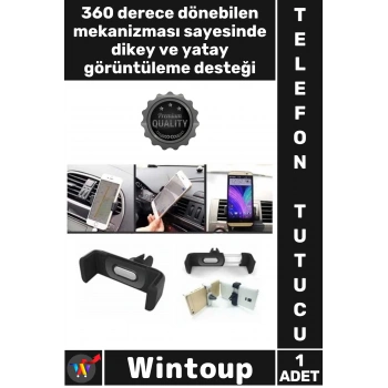 #TelefonTutucu Havalandırma Izgarası Uyumlu 360 Döner Araç Klimasına Takılan Kıskaçlı Telefon Tutucu