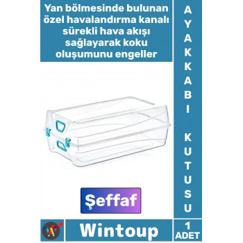 #Ayakkabı Şeffaf Plastik Havalandırmalı Kokusuz Pratik Saklama Organizeri Erkek Ayakkabı Kutusu