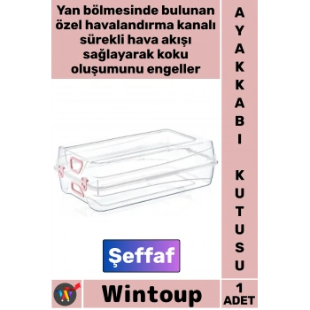 #Ayakkabı Şeffaf Plastik Havalandırmalı Kokusuz Pratik Saklama Organizeri Kadın Ayakkabı Kutusu