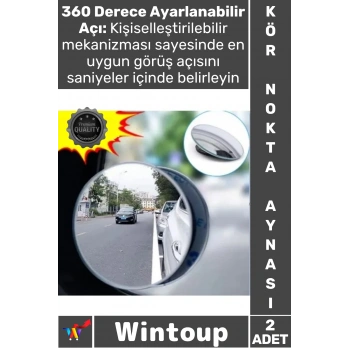 #Ayna Geniş Açı Güvenli Sürüş 360 Derece Net Görüş Çerçevesiz Ayarlanabilir Kör Nokta Ayna Seti