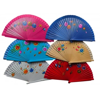 Bambu Çift Taraflı Yelpaze Karışık Renkler 12li Paket