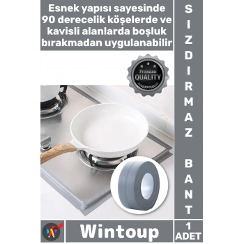 #Bant Mutfak Banyo Lavabo Kenar Koruyucu Esnek Kendinden Yapışkanlı Şık Güçlü Su Sızdırmaz Bant Gri