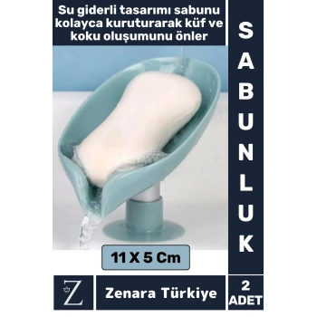 Banyo Mutfak Lavabo Sabun Montajsız Giderli Küflenme Kuruma Koku Önleyen Vantuzlu SABUNLUK 2 Adet