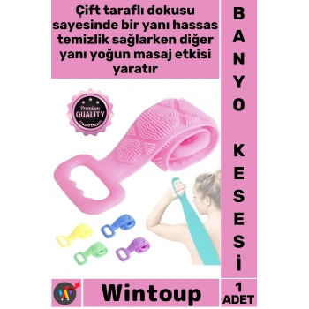 #Kese Silikon Masaj Etkili Peeling Arındırıcı Esnek Derin Banyo Sırt Kesesi Çift Taraflı 70 Cm