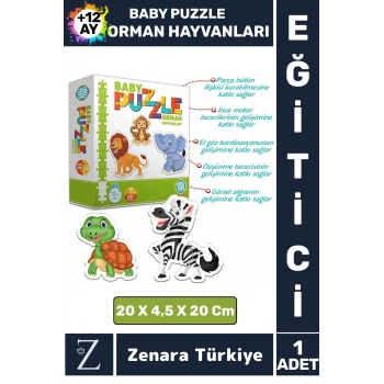 Bebek Gelişim Görsel Algı Düşünme Beceri Gelişimi Eğitici BABY PUZZLE-ORMAN HAYVANLARI