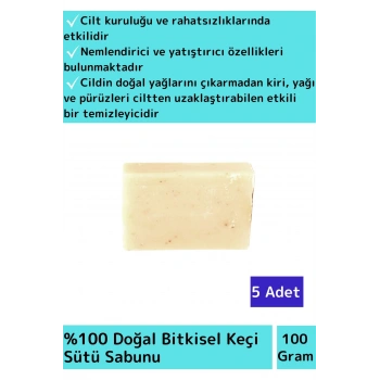 Bitkisel Keçi Sütü Sabunu Doğal Üretim Tüm Cilt Tipleri İçin Uygun 5 Adet