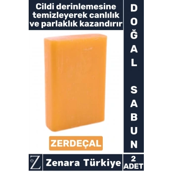 Bitkisel Organik %100 Doğal Saç Yüz Vücut El Kullanım Canlılık Parlaklık Sabun ZERDEÇAL 2 Adet
