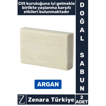 Bitkisel Organik %100 Doğal Saç Yüz Vücut El Kullanım Cilt Yaşlanma Karşıtı Sabun ARGAN 2 Adet