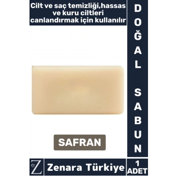 Bitkisel Organik %100 Doğal Saç Yüz Vücut El Kullanım Günlük Cilt Saç Temizliği Sabun SAFRAN