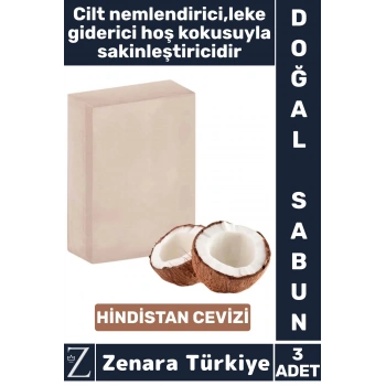 Bitkisel Organik %100 Doğal Saç Yüz Vücut El Nemlendirici Hoş Kokulu Sabun HİNDİSTAN CEVİZİ 3 Adet