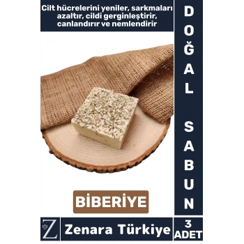 Bitkisel Organik Doğal Saç Yüz Vücut El Kullanım Cilt Canlandıran Nemlendiren Sabun BİBERİYE 3 Adet