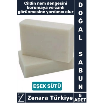 Bitkisel Organik Doğal Saç Yüz Vücut El Kullanım Cilt Güzelleştirici Mucizevi Sabun EŞEK SÜTÜ 5 Adet