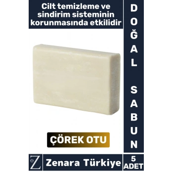 Bitkisel Organik Doğal Saç Yüz Vücut El Kullanım Sindirim Sisteminde Etkili Sabun ÇÖREK OTU 5 Adet
