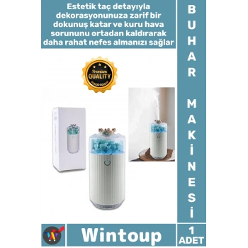 #Nemlendirici Hava Nemlendirici Ultrasonik Aroma Terapi Sessiz Ev Ofis Taç Detaylı Buhar Makinesi