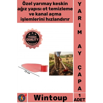 #Çapa Bahçe Tarla Toprak İşleme Ot Temizleme Dayanıklı Metal Kırmızı Çelik Yarım Ay Çapa 15 X 24 Cm