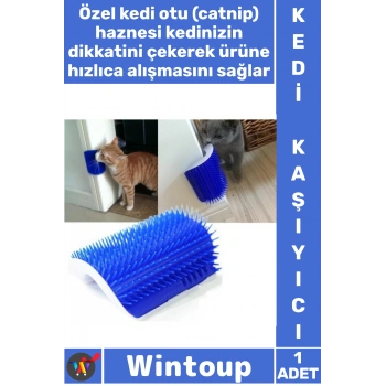#KediAparatı Duvara Monte Köşe Masaj Fırçası Ergonomik Kedi Otu Hazneli Cat It Kedi Kaşınma Aparatı