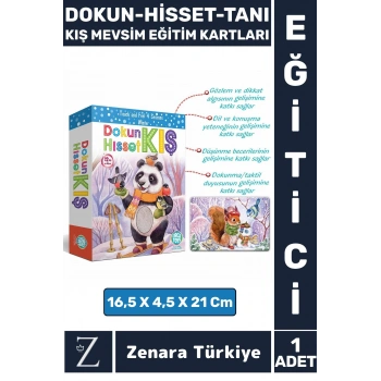 Çocuk Duyusal Gelişim Görsel Algı Mevsim Öğretici Eğlenceli DOKUN-HİSSET-TANI KIŞ EĞİTİM KARTLARI