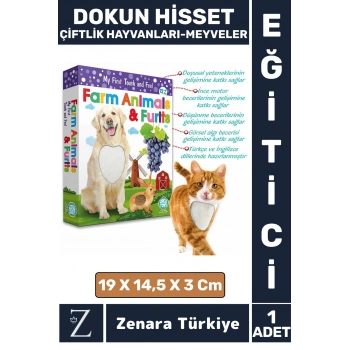 Çocuk Eğitici Dokunsal Algı İnce Motor Koordinasyon DOKUN HİSSET-ÇİFTLİK HAYVANLARI VE MEYVELER