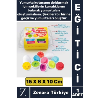 Çocuk Eğitici Düşünme Görsel Algı Eşleştirme Becerisi Geometrik Şekiller YUMURTA EŞLEME Oyunu 6lı