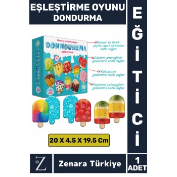 Çocuk Eğitici Hafıza Güçlendirici Renk Şekil Öğrenimi Eğlenceli Öğretici Oyun DONDURMA EŞLEŞTİRME