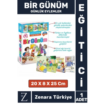 Çocuk Eğitici Zeka Dil Geliştiren Kişisel Gelişim Günlük Eylemler Resimli Aktivite Kartlar-BİR GÜNÜM