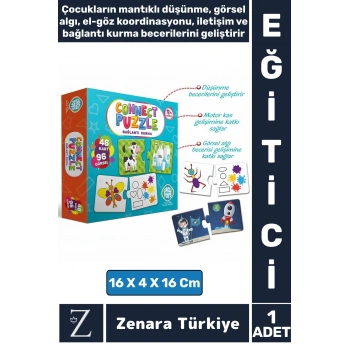 Çocuk Eğitici Zeka Geliştiren Mantıklı Düşünme Bağlantı Kurma İletişim Eğlenceli Oyun CONNECT Puzzle