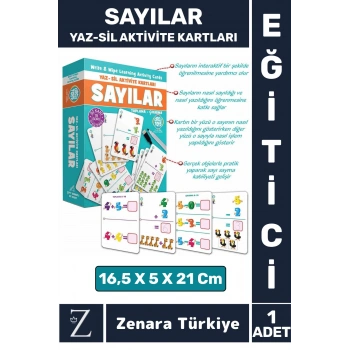 Çocuk Eğitici Zeka Geliştirici İşlem Becerisi Öğrenimi Eğlenceli Yaz Sil Aktivite Kartları-SAYILAR