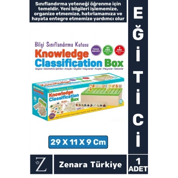 Çocuk Eğitici Zeka Koordinasyon Kişisel Gelişim Ahşap Türkçe İngilizce BİLGİ SINIFLANDIRMA KUTUSU