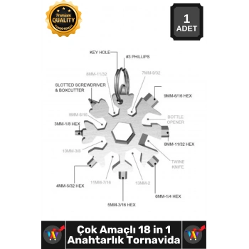 #Tornavida Kompakt Taşınabilir Anahtarlık EDC Tamir Aleti Çok Amaç Kar Tanesi Tornavida Seti 18 in 1